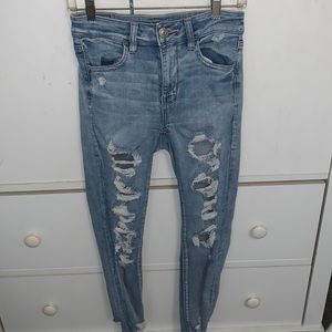 popular american eagle extra ripped skinny jeans